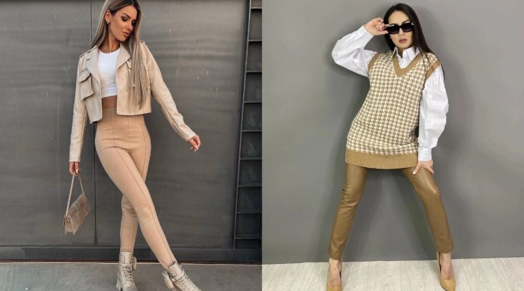 лосины в рубчик с чем носить