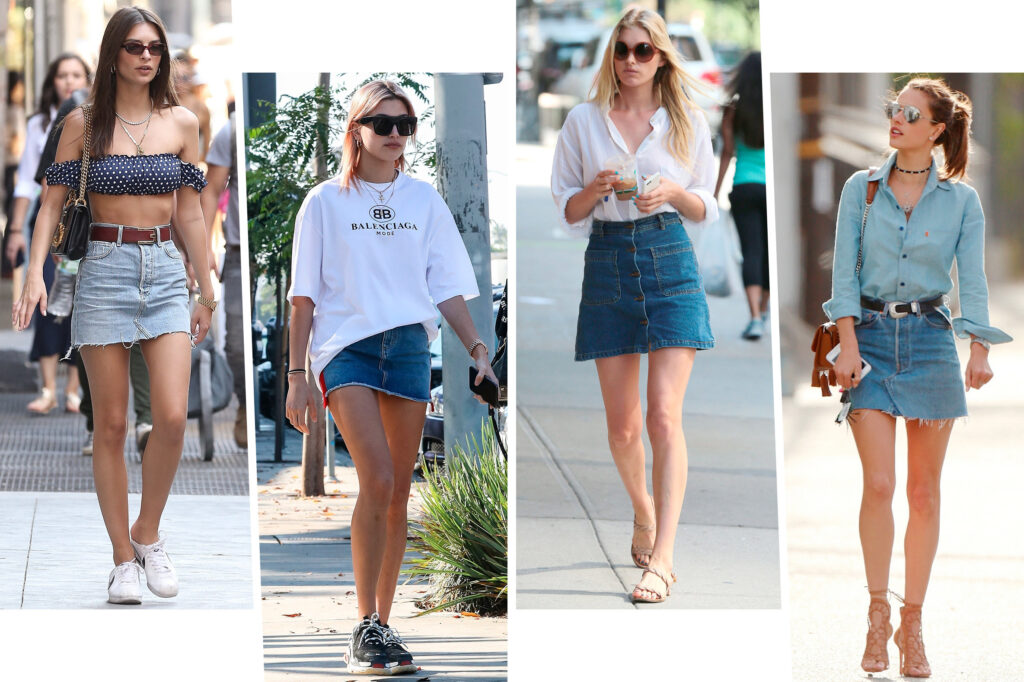 с чем носить джинсовую юбку