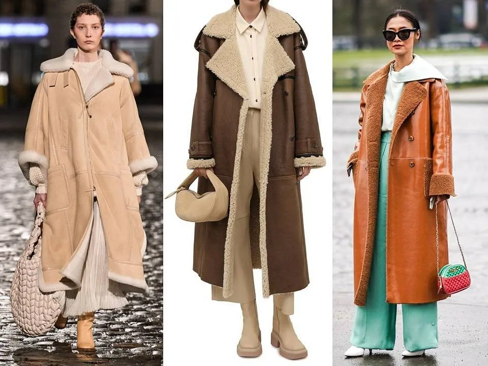 белая дубленка авиатор с чем носить