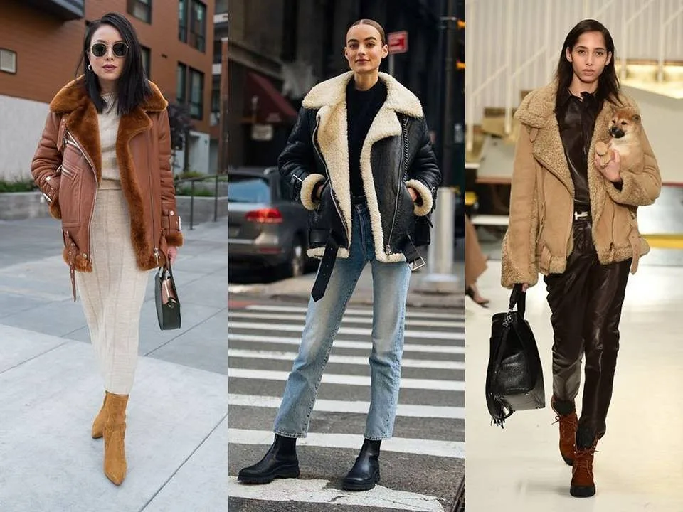 авиатор дубленка с чем носить