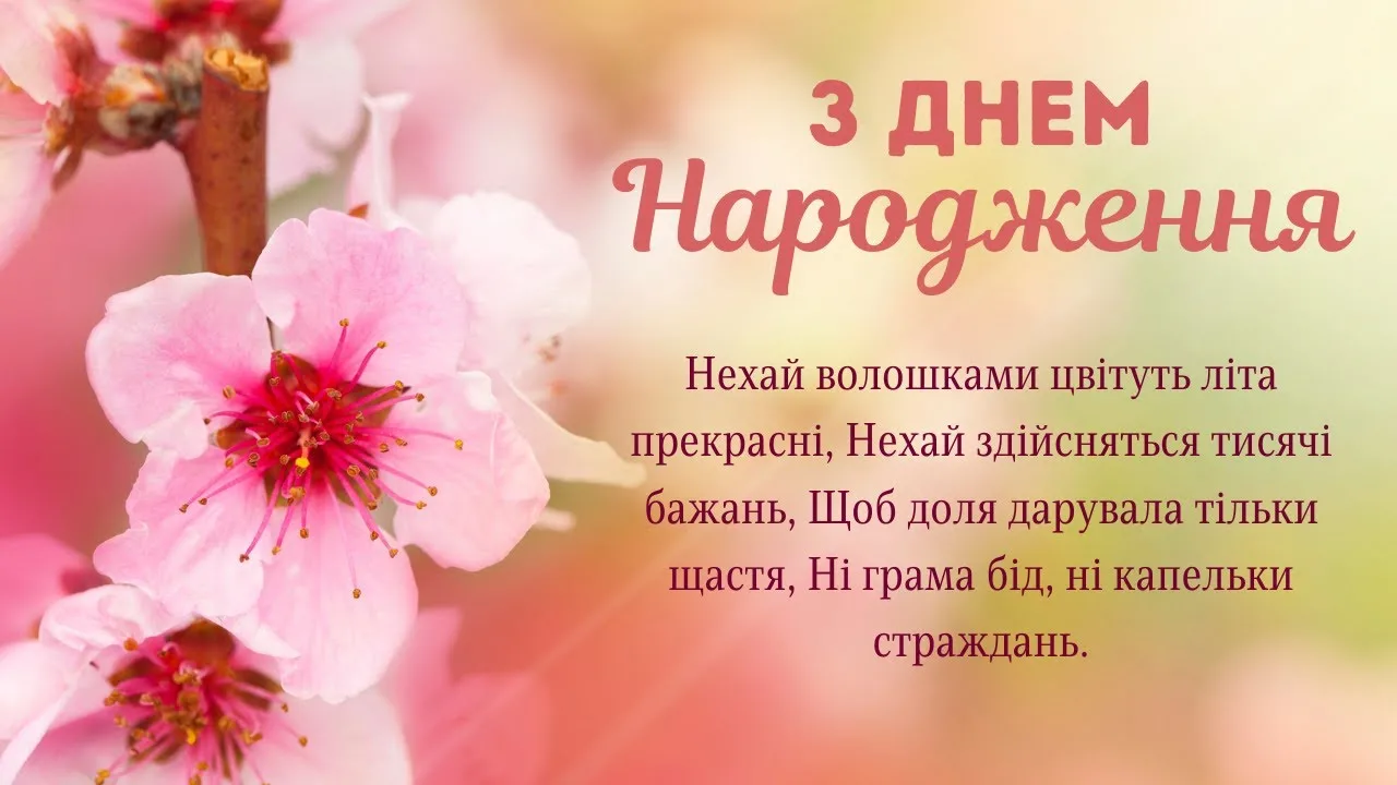 вітання жінці з днем народження